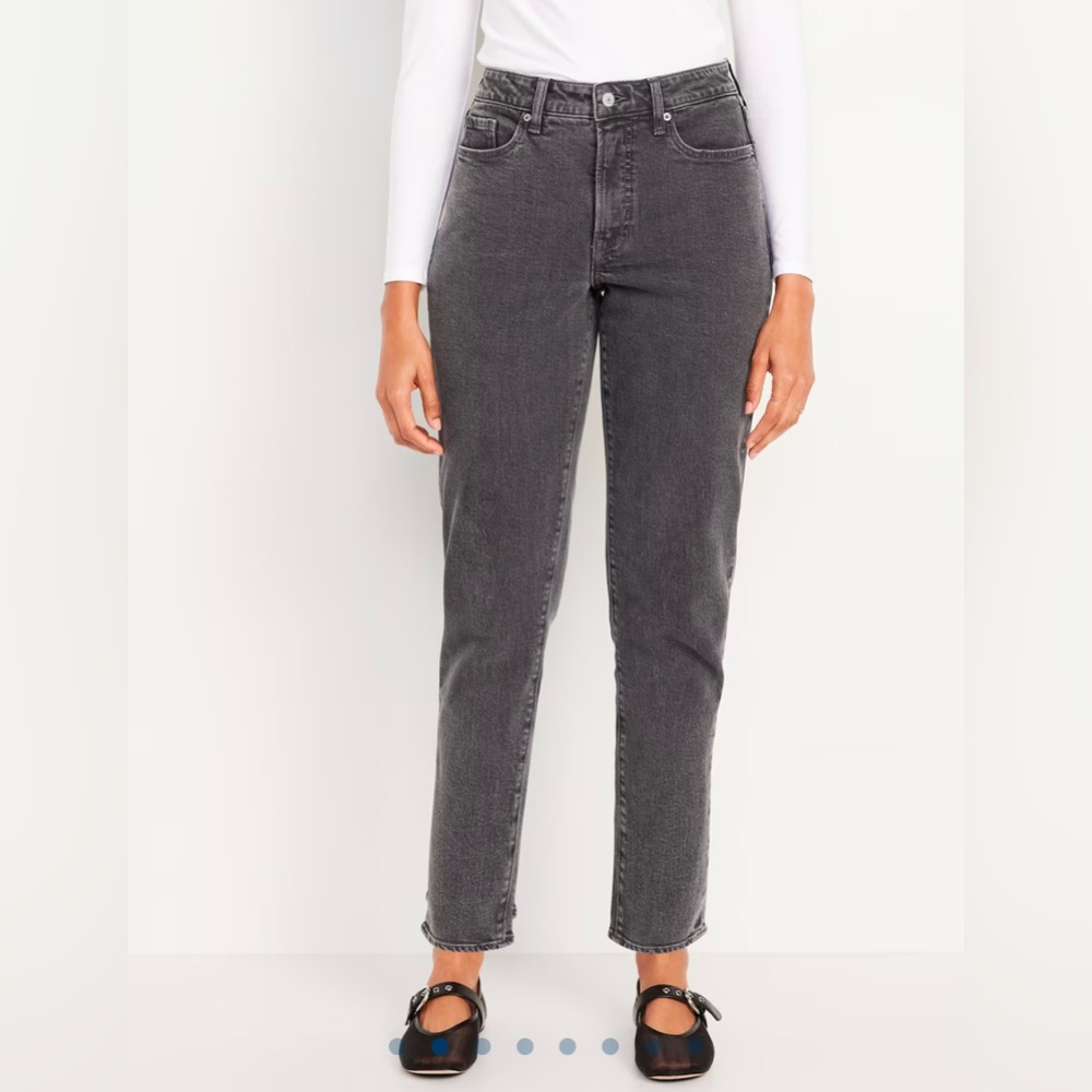 Old Navy Curvy High-Waisted OG Straight Ankle Jeans Black